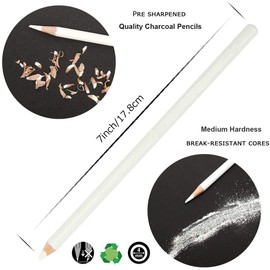 3 Pack Professional White Charcoal Pencils Set Sketch Highlight Colored Pencils Drawing Set Art Painting Supplies Pencils for Drawing, Sketching, Shading, Blending Chalk Pencils for Beginners Artist