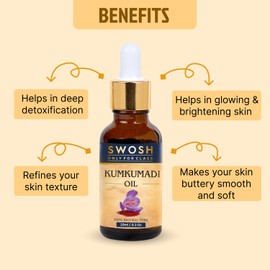 SWOSH Ayurveda Kumkumadi Tailam -Kumkumadi Face Oil With Saffron for Glowing Skin(10 ml) - 100% Vegan and Chemical Free | Helps Revive and Repair Dull and Damage Skin