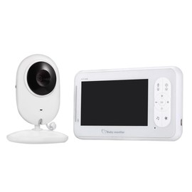 4.3” Display Video Baby Monitor with Camera and Audio Remote Wide View Two Way Audio Talk Infrared Night Vision 8 UK Plug