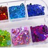 24 Colors Heart Nail Glitter Sequins Holographic Hearts Chunky Glitters