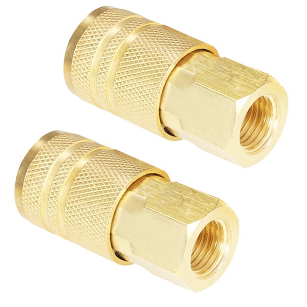 Qolekog Air Hose Fittings Brass Industrial Coupler 1/4-inch NPT Female