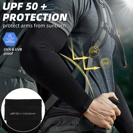 6 Pairs UV Sun Protection Arm Sleeves, UPF 50 Cooling Arm Compression Sleeves for Men Women Teenager, Tattoo Cover Up - Arm Shields for Outdoor, Baseball Football Gardening (3 Colors)