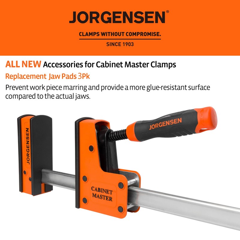 Jorgensen Cabinet Master Replacement Jaw Pads (3PK), Fits All Jorgensen