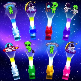 30PCS led finger lights space astronaut Party Favors , Glow in the Dark Light Up Toys Gifts Fillers Easter Stuffers School Classroom Prizes Birthday Goodie Bags for Kids Boy Girl Student (Space)