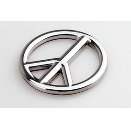Peace Sign Stickers NO WAR Car Stickers 2.5inch Metal Chrome Decals Emblem Peace Symbol Bumper Stickers 3D Badge for Car Truck Decals Vehicle Motorcycle Window (Chrome)