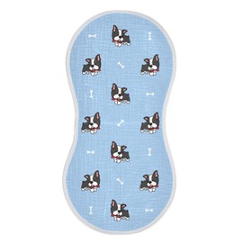 vvfelixl Muslin Burp Cloths Boston Terrier Dog Baby Washcloths for Baby Girl Boys 2 Pack Blue
