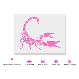 Scorpion Stencil for Walls and Crafts - Reusable Stencils of a Scorpion for Painting in Small & Large Sizes - Made in USA