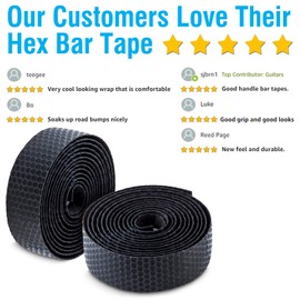MARQUE Hex Bicycle Handlebar Tape - Road Bike Handle bar Tape 2PCS per Set (Black)