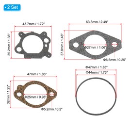 PATIKIL 498260 Carburetor Overhaul Kit Gasket Set for 498260 398183 490937 492495 493762