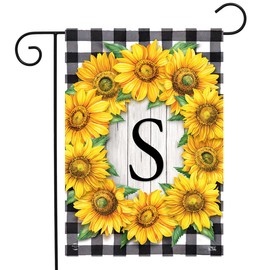 Briarwood Lane Sunflowers Monogram S Garden Flag Floral Everyday 12.5" x 18"