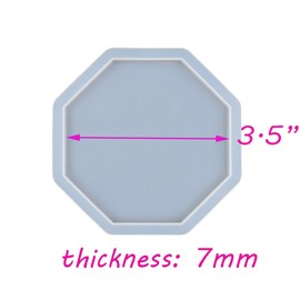 5Pcs Octagon Shape Epoxy Mold DIY Resin Casting Octagon Base Coaster Silicone Mold, Size 3.5 inch