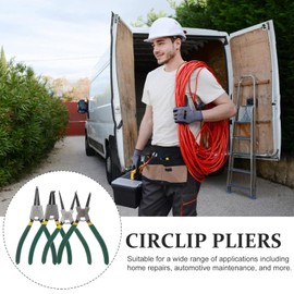 MSRTSR Juego de 4 Alicate de Anillo a Presión, Juego de Alicate de Anillo de Resorte, Pinzas Craftsman, Alicates Internos y Externos de 7 ", Alicates de Mandíbula Recta/Doblada, Alicates de Clip en C