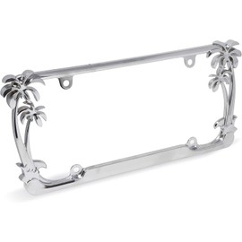 Cruiser Accessories 19003 Palm Tree License Plate Frame, Chrome