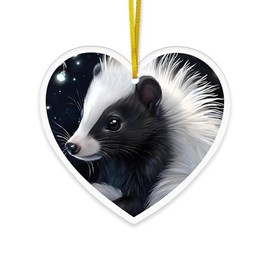 CafePress Cute Baby Skunk Acrylic Heart Shaped Ornament