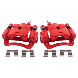 TRQ Rear Performance Brake Caliper Set Red Compatible with 2009-2013 Subaru Forester 2008-2014 Impreza 2015-2019 WRX