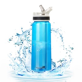 AceCamp BPA Free 800ml Large Capacity Water Bottle, Tritan Plastic Straw Bottle, Sports, Blue