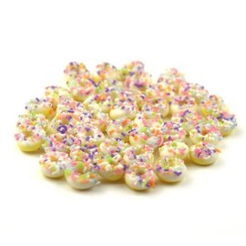 MyTinyWorld 8 x Dolls House Miniature White Iced Glazed Sprinkle Donuts