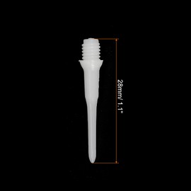 PATIKIL Plastic Dart Tips, Pack of 100, 2BA Thread, Soft Dart Tips, Plastic Tips, Soft Tip Dart Accessories, White
