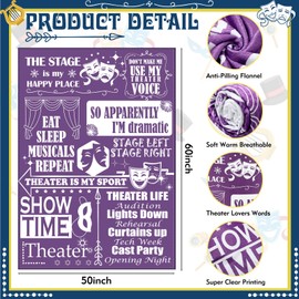 HunnmingRe Theater Lovers Gifts for Girls Women Men Musical Theater Drama Gifts for Actors Broadway Favors 50" x 60"
