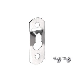 uxcell Keyhole Hanging Plate, 37mm x 13mm Single Hole Hook for Picture Frames with Screws, 20 Pcs (Silver)