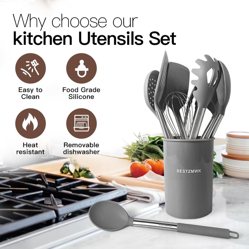 Kitchen Utensils Set-Silicone Cooking Utensils-32pcs Non-Stick Silicone Cooking Kitchen Utensils