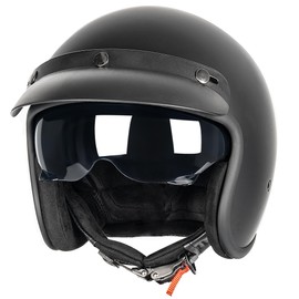 Yesmotor 3/4 Open Face Retro Motorcycle Helmet Vespa Helmet Vintage Helmet for Vespa Motorbike Casco, Moped, Cruiser, Bobber, and Chopper - DOT Approved