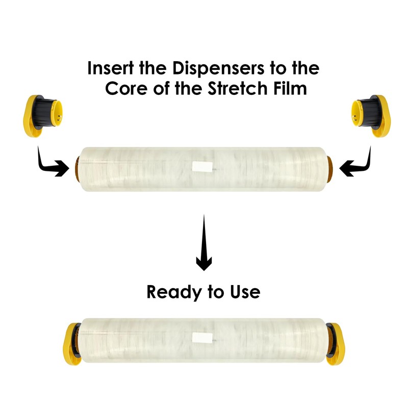 TOPWAY Stretch Film Dispenser Wrapper with Brake 4 Pack, Manual