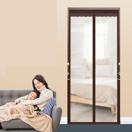 Magnetic Thermal Draft Shield Vinyl Curtain for Wind Protection Red Brown Medium 10ea