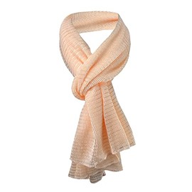 TigerTie Women's Satin Scarf Salmon Orange Patterned Size 155 cm x 55 cm, orange