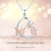 Hummingbird Necklace 925 Sterling Silver Lotus Mother Daughter Chain Heart