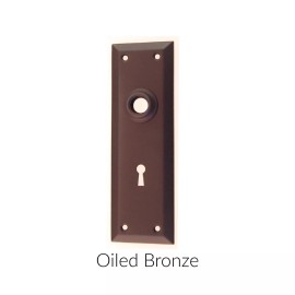 Oiled Bronze rectangular door trim plate with hub and keyhole(escutc