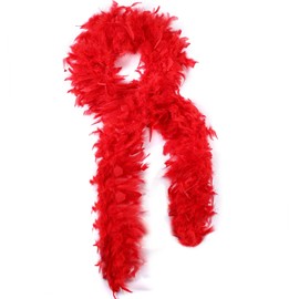 SOGUGOM Red 35g Feather Boas - 2 Yards Boa Feathers for Party, Wedding, Centerpieces, Concert, Costume and Christmas Tree(Red)