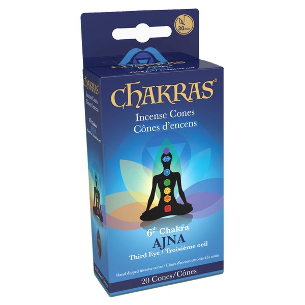 7 Chakras Natural Meditation Incense Cones - Third Eye Chakra