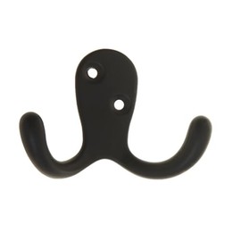 Aretro Hooks Hangers, Double Vertical Heavy Duty, Matt Black, Robe Hook, Coat Hook, Back of Door, Wall Hanger (Double Vertical Heavy Duty, Matt Black)