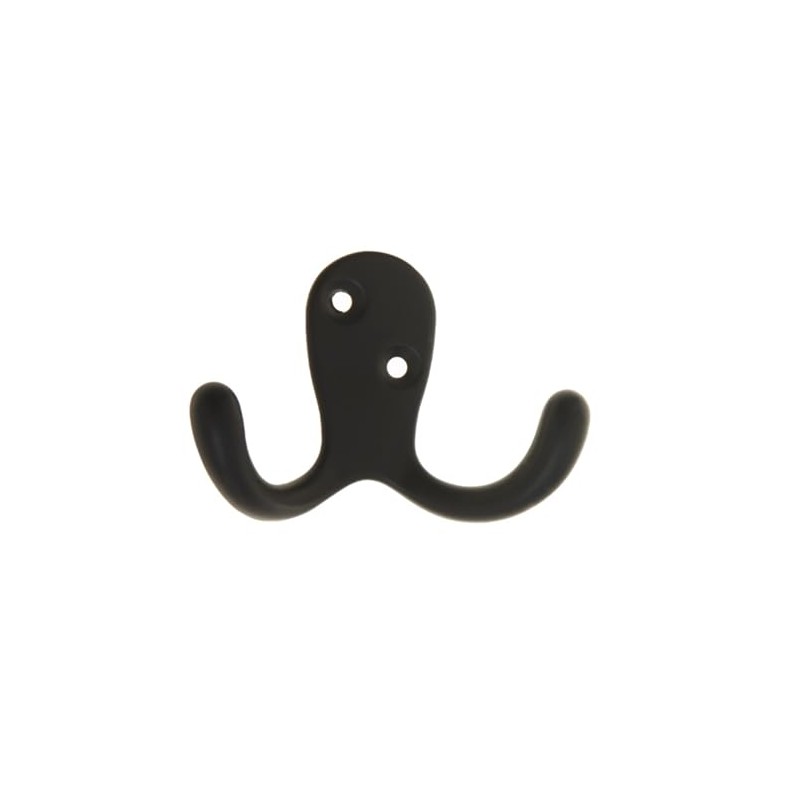 Aretro Hooks Hangers, Double Vertical Heavy Duty, Matt Black, Robe
