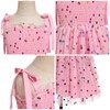 IDOPIP Baby Girls Sequin Confetti Tutu Dress Summer Sleeveless Smocked