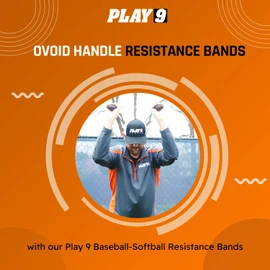 SHOP PLAY 9 Bands Baseball Softball Resistance Training Bands - Arm Strength, Pitching and Conditioning Equipment (Adult)