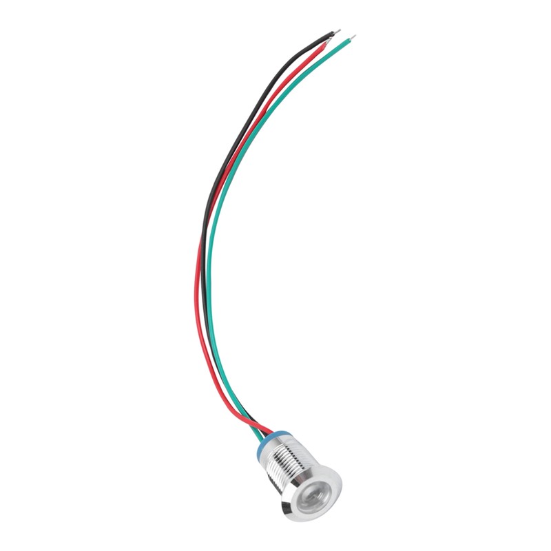 4 Sets PreWired Round LEDs Waterproof Metal 2Color Indicator Common