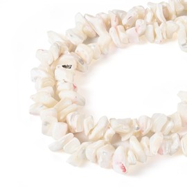 Boutigem 175Pcs White Natural Freshwater Shell Beads Nugget Shape Trochus Shell Beads for Summer Bracelet Necklace Earring Jewelry Making DIY