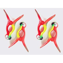 C&H Solutions 2 Pack Set Pair of Parrot Beach Towel Clips Jumbo Size for Beach Chair, Cruise Beach Patio, Pool Accessories, Household Close Snacks Clip, Baby Stroller