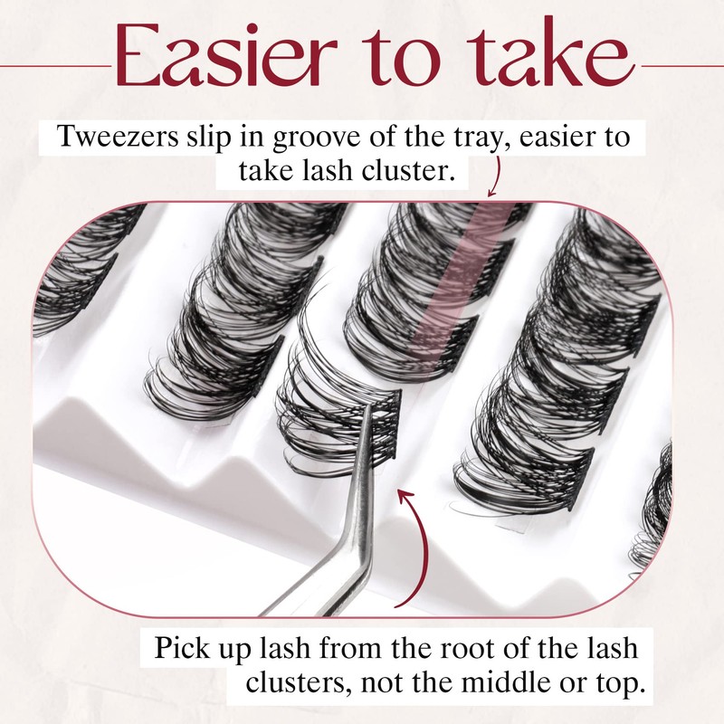 Goddvenus Cluster Lashes D Curl Individual Lashes, 100pcs Lashes Individual