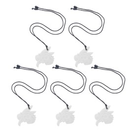 5Pcs Chew Necklace Food Grade Silicone Chewing Pendant for Toddlers Kids Children White