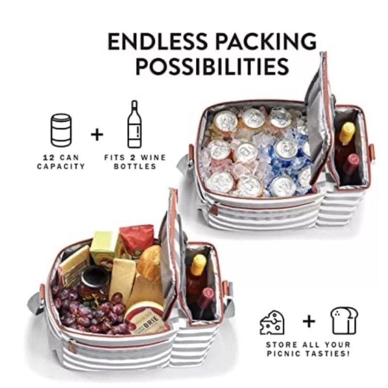 The Foundry/fit + Fresh Foundry Insulated Picnic Wine Cooler Caddy