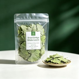 Hojas secas de Ginkgo Biloba Ginkgo Biloba Hojas sueltas secas - Gingko Maidenhair Tree Yinxingye (8.82 oz)