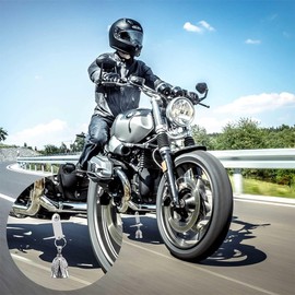 EIYVPRA Guardian Bell Motorcycle Bell, Bicycle Bell, Protective Bell, Angel Riding Bell, Stainless Steel Motorcycle Bell Keyring, Motorcycle Bell Keyring for Blessing the Peace, Lucky Charm