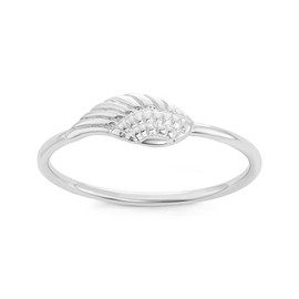 Beaux Bijoux Sterling Silver Angel Wing Ring (Size 8)