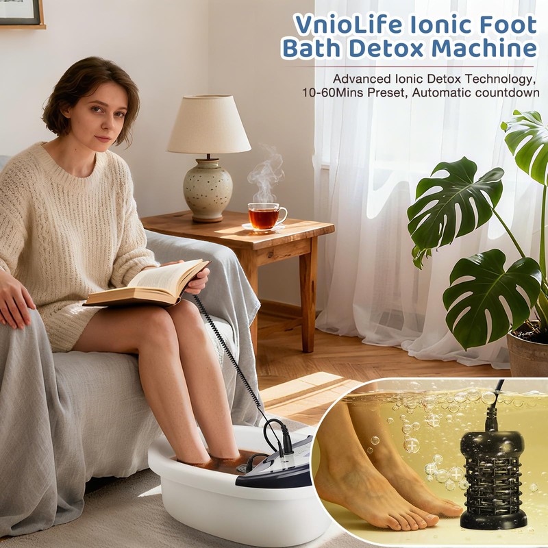 VnioLife Ionic Foot Bath Detox Machine, Portable Ion Detox Foot