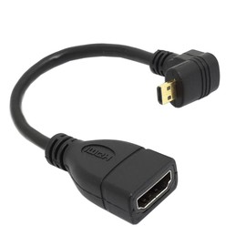 cablecc 90 Degree Down Direction Angled Micro HDMI Male to HDMI Female HDTV Adapter Cable for Tablet & Cell Phone