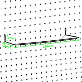 AccEncyc 2 Pack Pegboard Towel Holder Pegboard Hooks for Paper Towels, Kitchen Towels, Stickers, Tapes Great Peg Board Organizer Accessories for Workshop, Garage, Kitchen