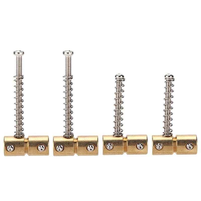 Eujgoov 4pcs Bass String Saddle Brass Bridge Set Kit Replacement